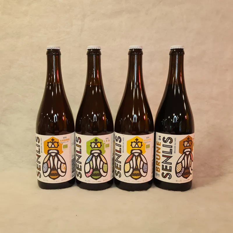 Bières BIO au miel 75cl, brasserie de Senlis