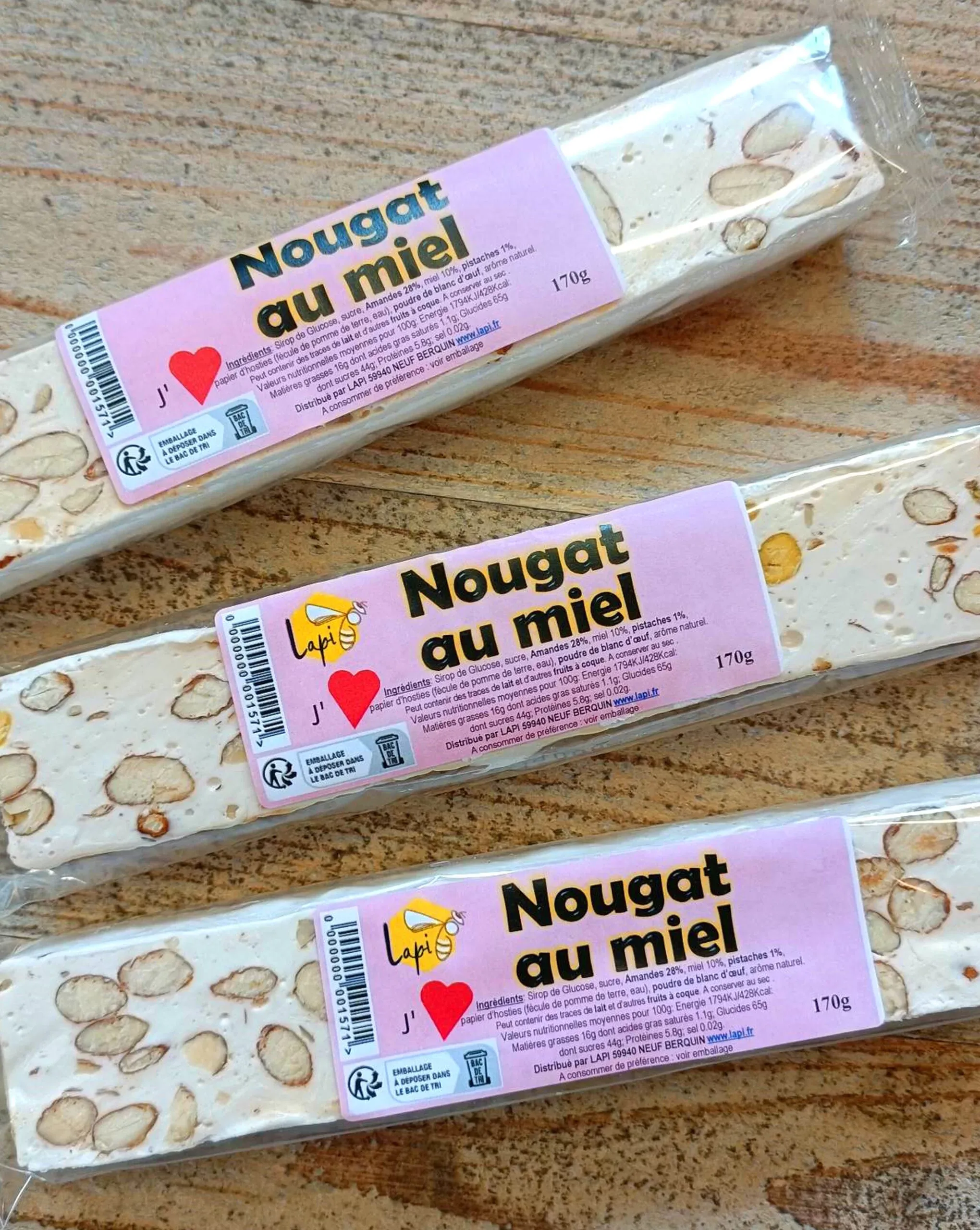 Barre Nougat Miel 170 g