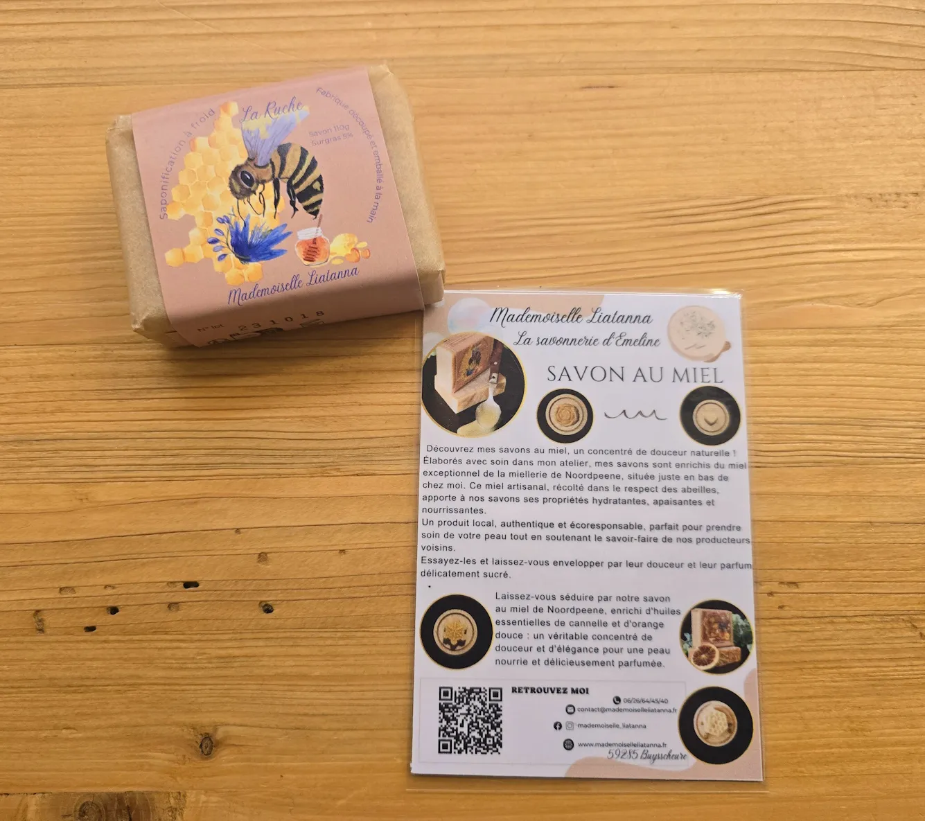 Savon naturel artisanal au miel – La Ruche de Mademoiselle Liatanna – 110g – Image 4