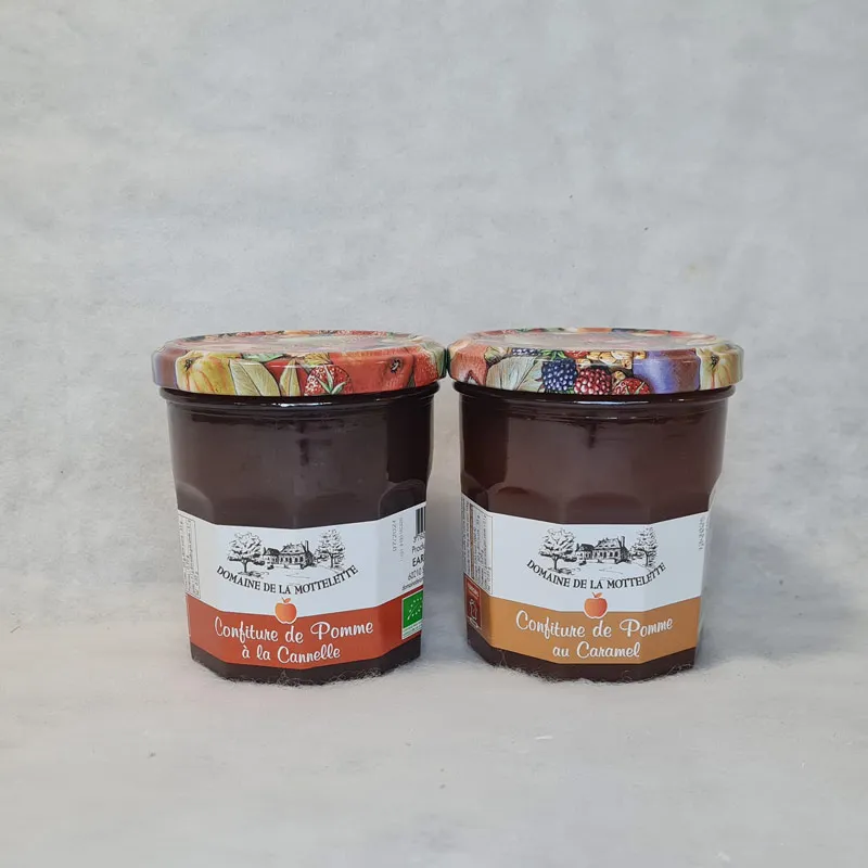 Confiture BIO de pomme au caramel ou à la cannelle