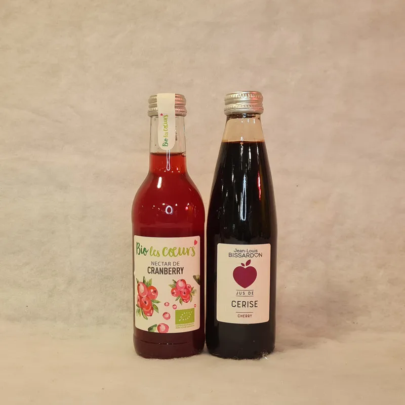 Jus de cerise et Nectar de Cranberry