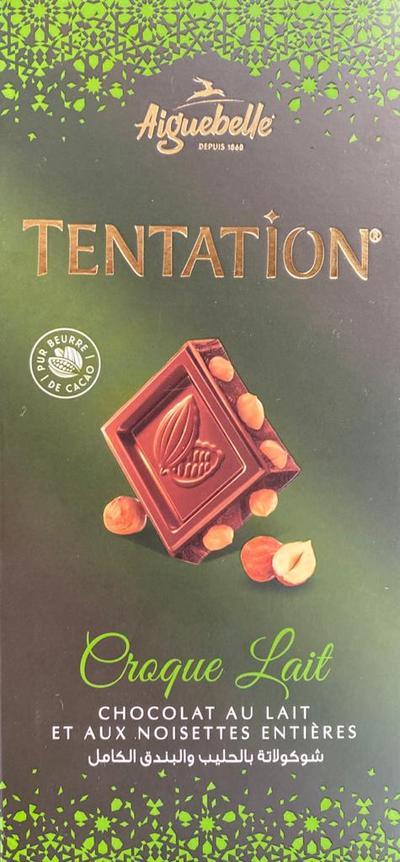 Chocolat Tentation Croque Lait au Noisettes Entières Aiguebelle 150g