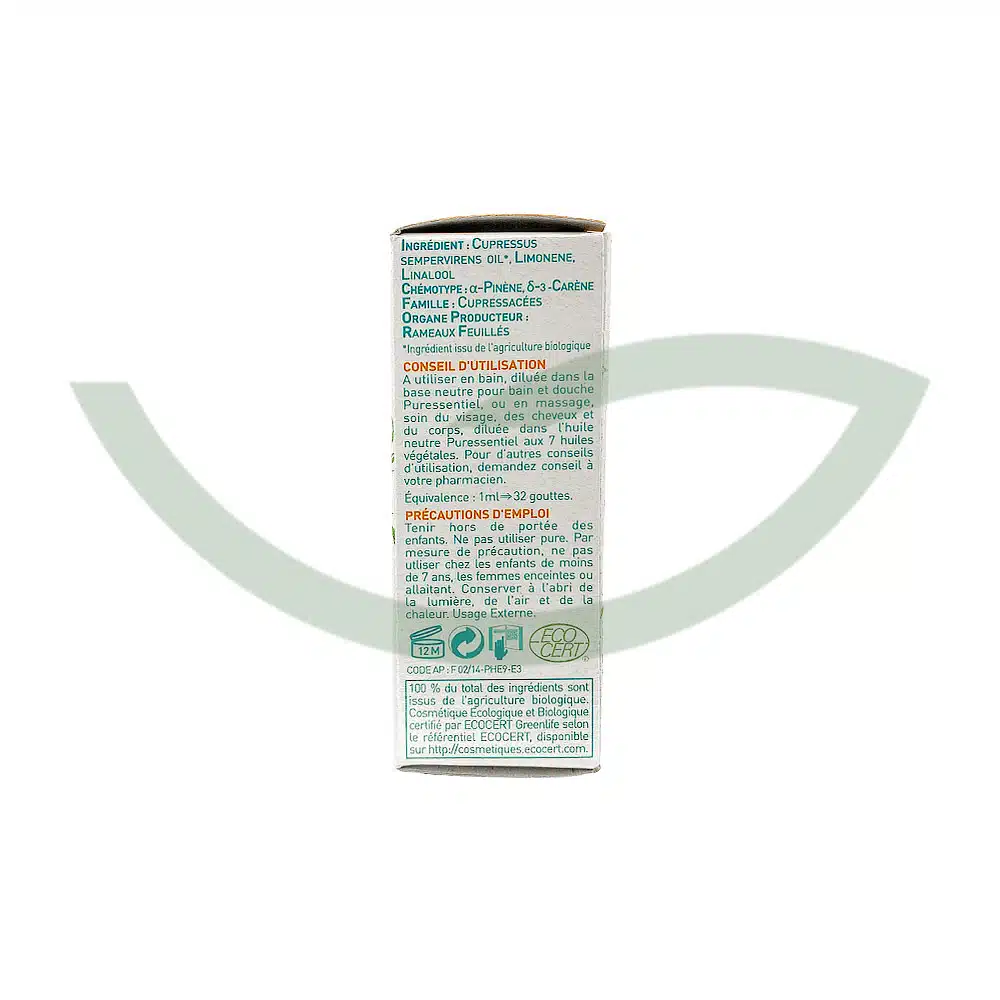 Huile Essentielle Cyprès bio – 10ml – Puressentiel – Image 2