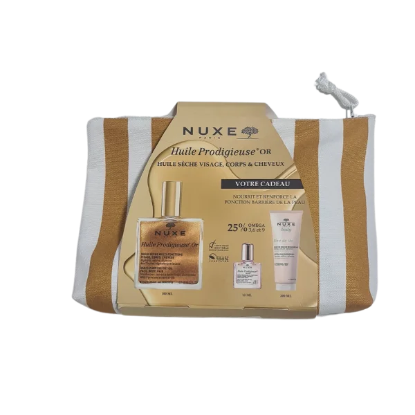 NUXE TROUSSE HUILE PRODIGIEUSE OR 100ML + HUILE PRODIGIEUSE FLORALE 10ML ET GELEE DE DOUCHE RÊVE DE THÉ 200ML