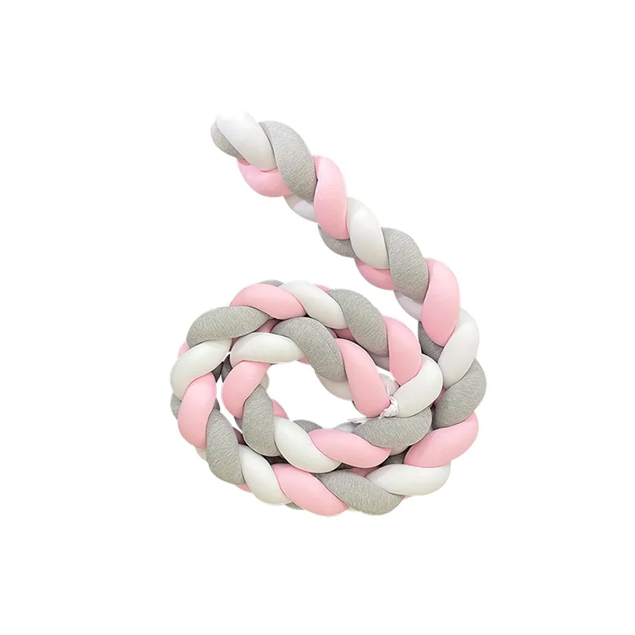 Tour de lit tressé 3 metres rose – Image 3