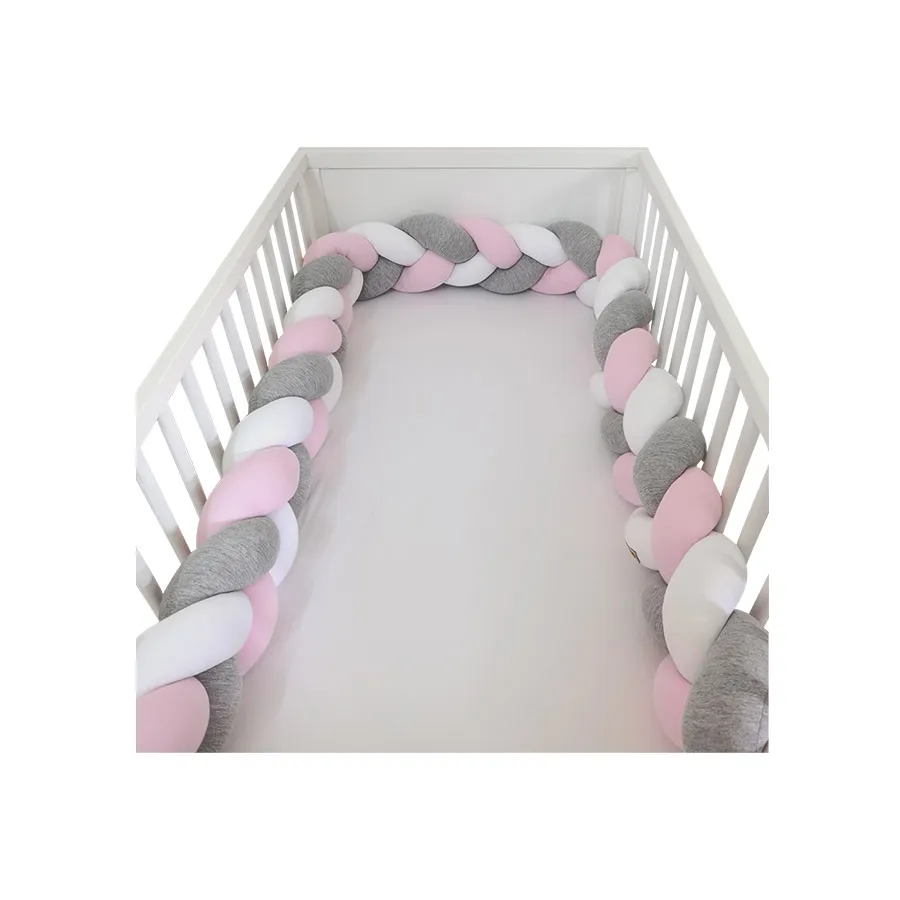 Tour de lit tressé 3 metres rose – Image 2