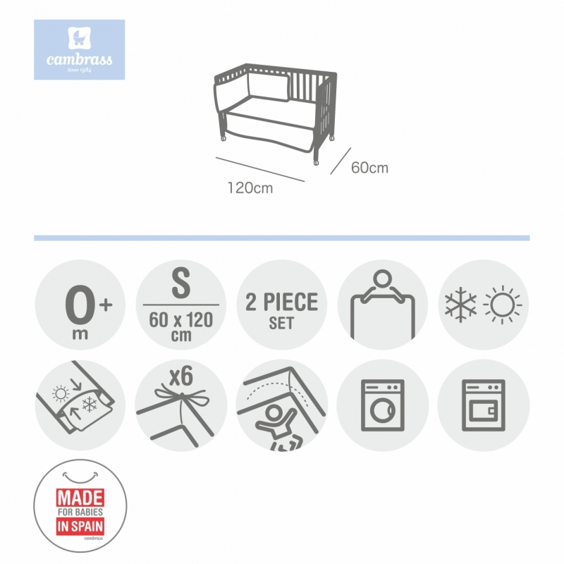 Cambrass Jeu 4 pcs.housse de couette 60 astra gris 60×120 cm – Image 3